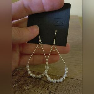 Elegant Silver and Pearl Drop Earrings
